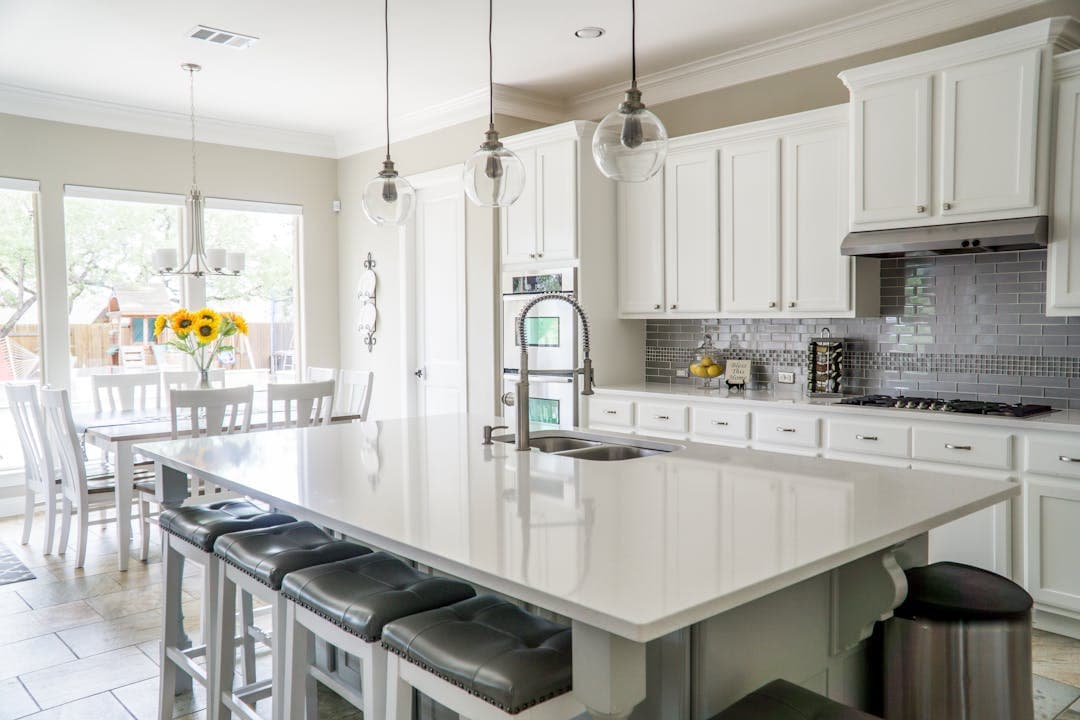 Modern kitchen mid-remodel with new cabinetry being installed in a Vancouver, WA home