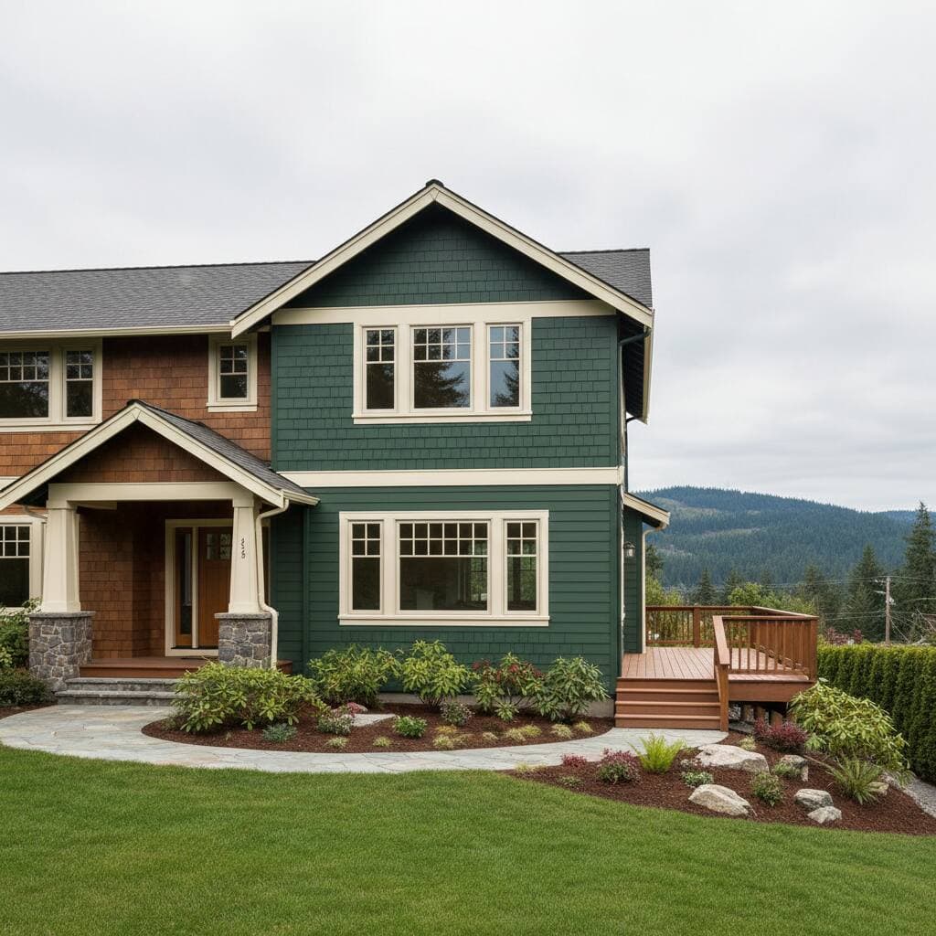 Dormer addition under construction on a Vancouver, WA home with shed and gable rooflines